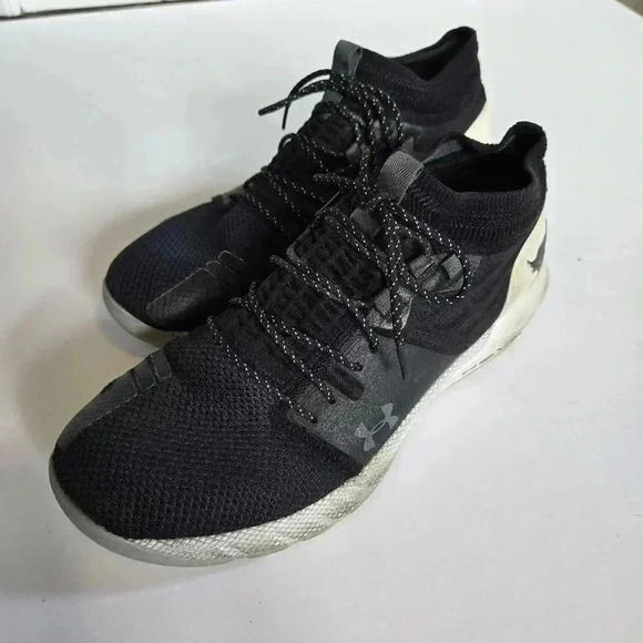 Under Armour Project Rock 2 black and white men's shoes size 9 - Picture 7 of 12